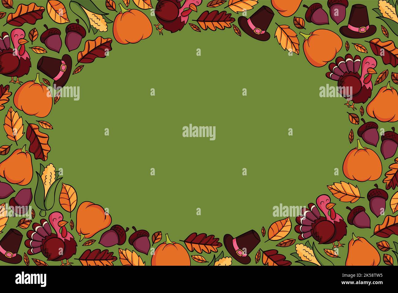 hand drawn thanksgiving background vector design illustration Stock ...