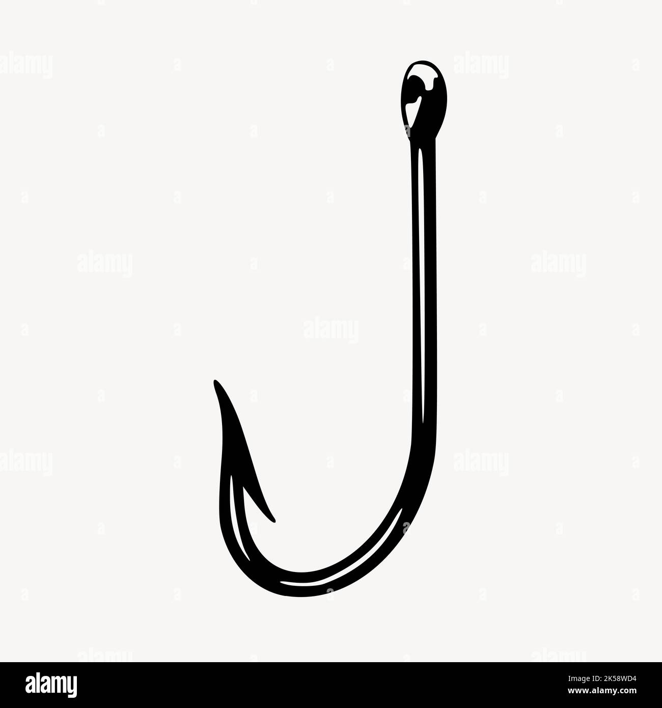 Fishing hook clipart, vintage object illustration vector Stock Vector