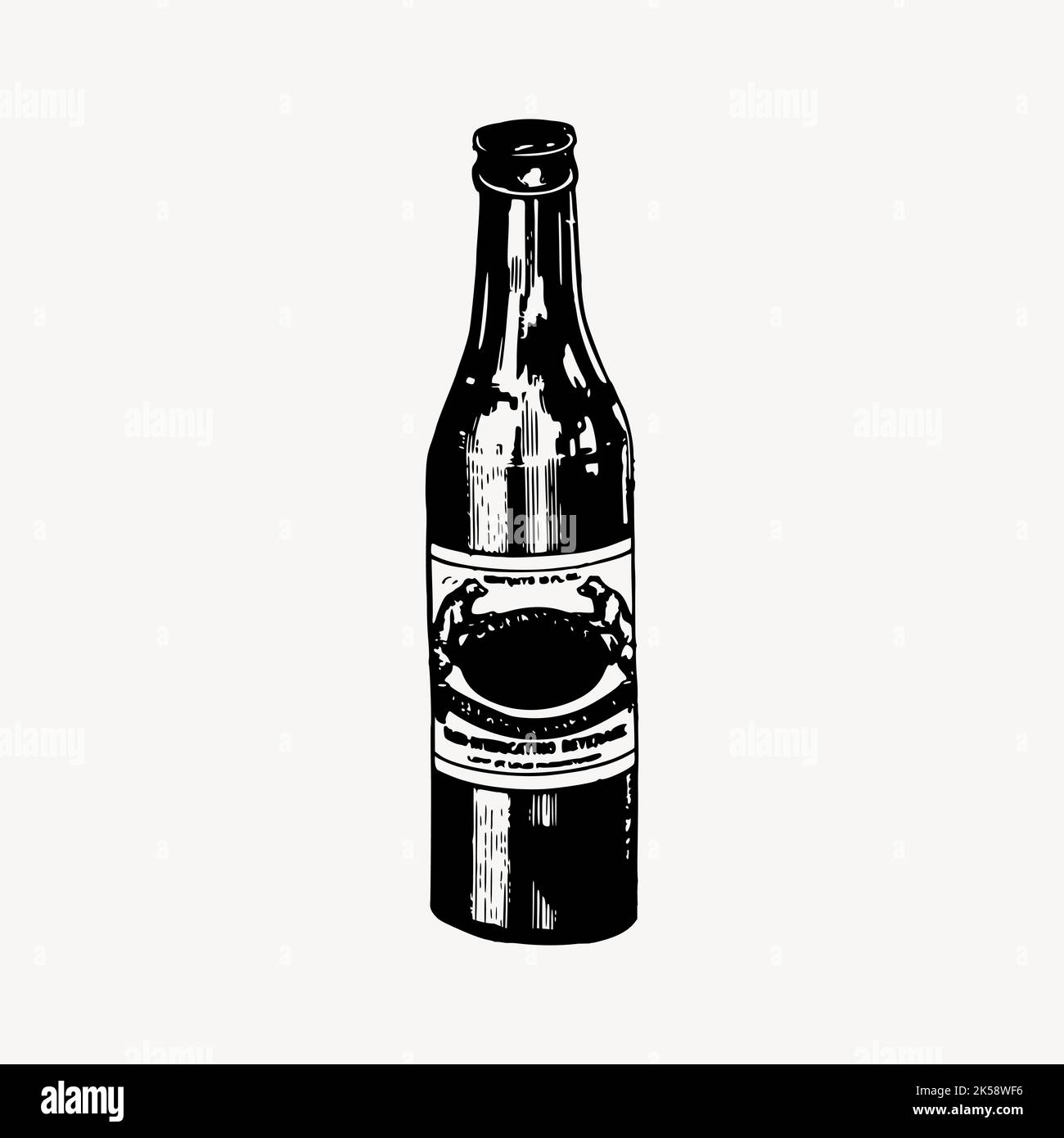 beer bottle clipart black and white