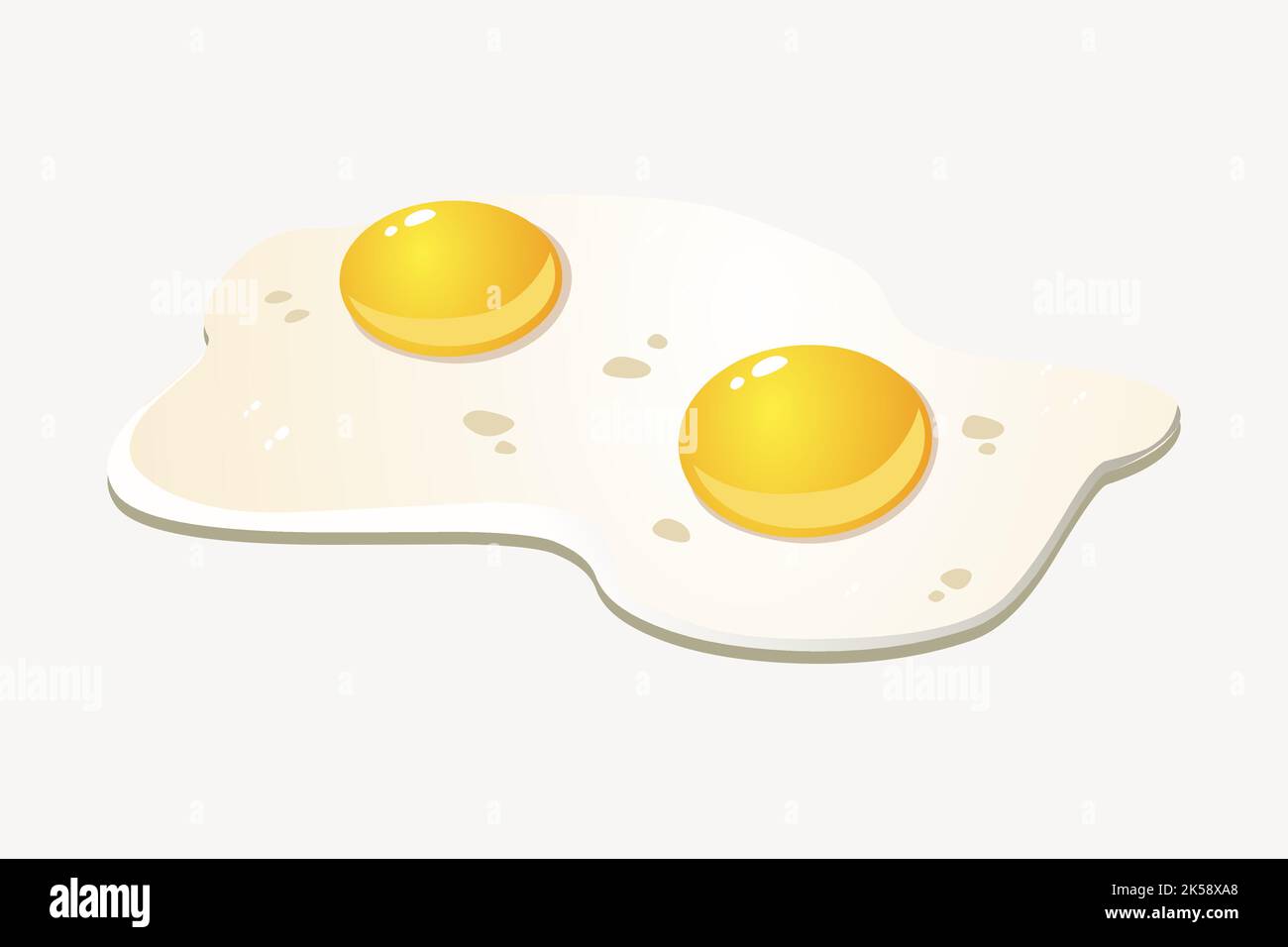 Sunny side up eggs collage element, food illustration vector Stock ...