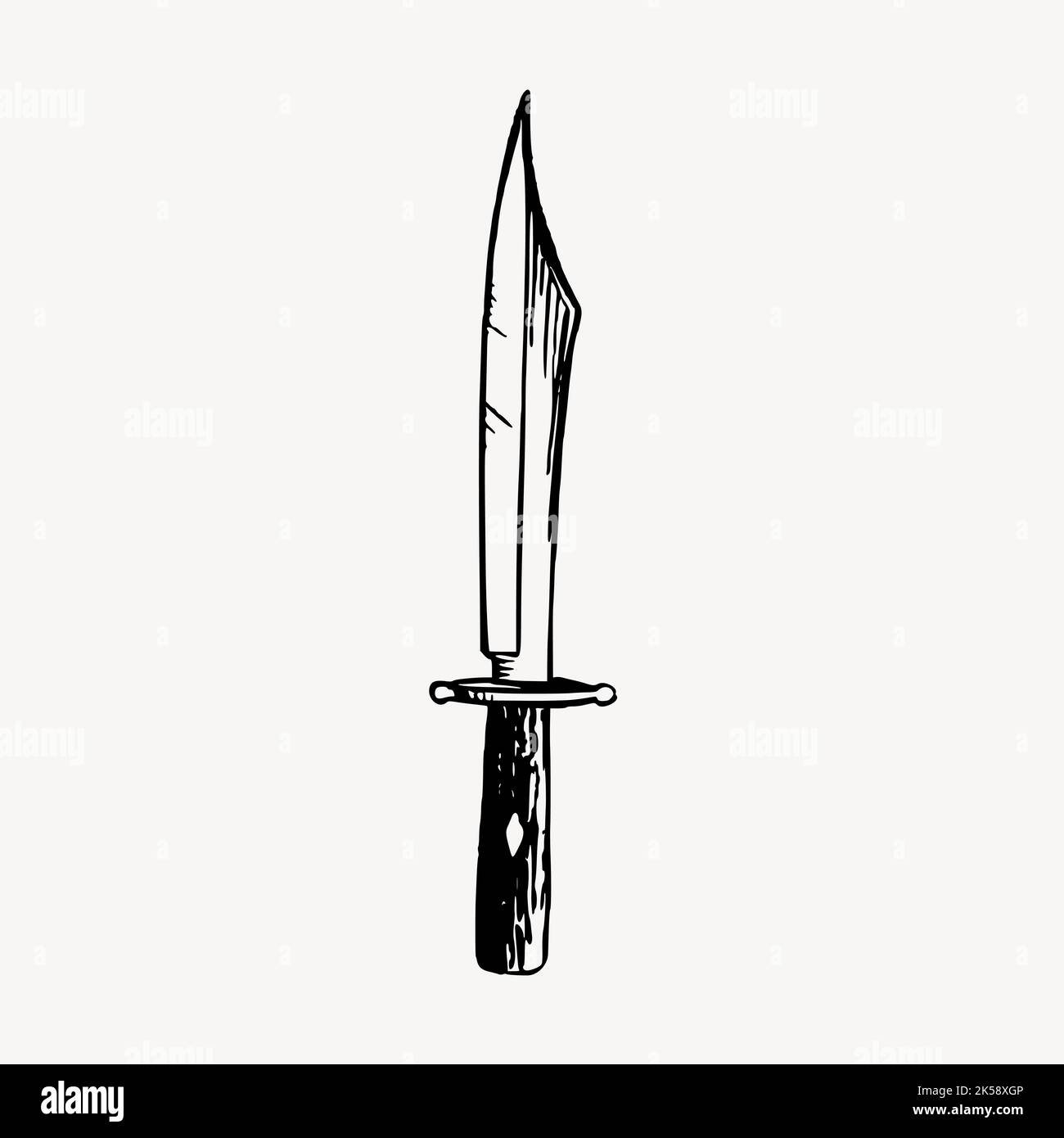 Knife clipart, vintage weapon illustration vector Stock Vector
