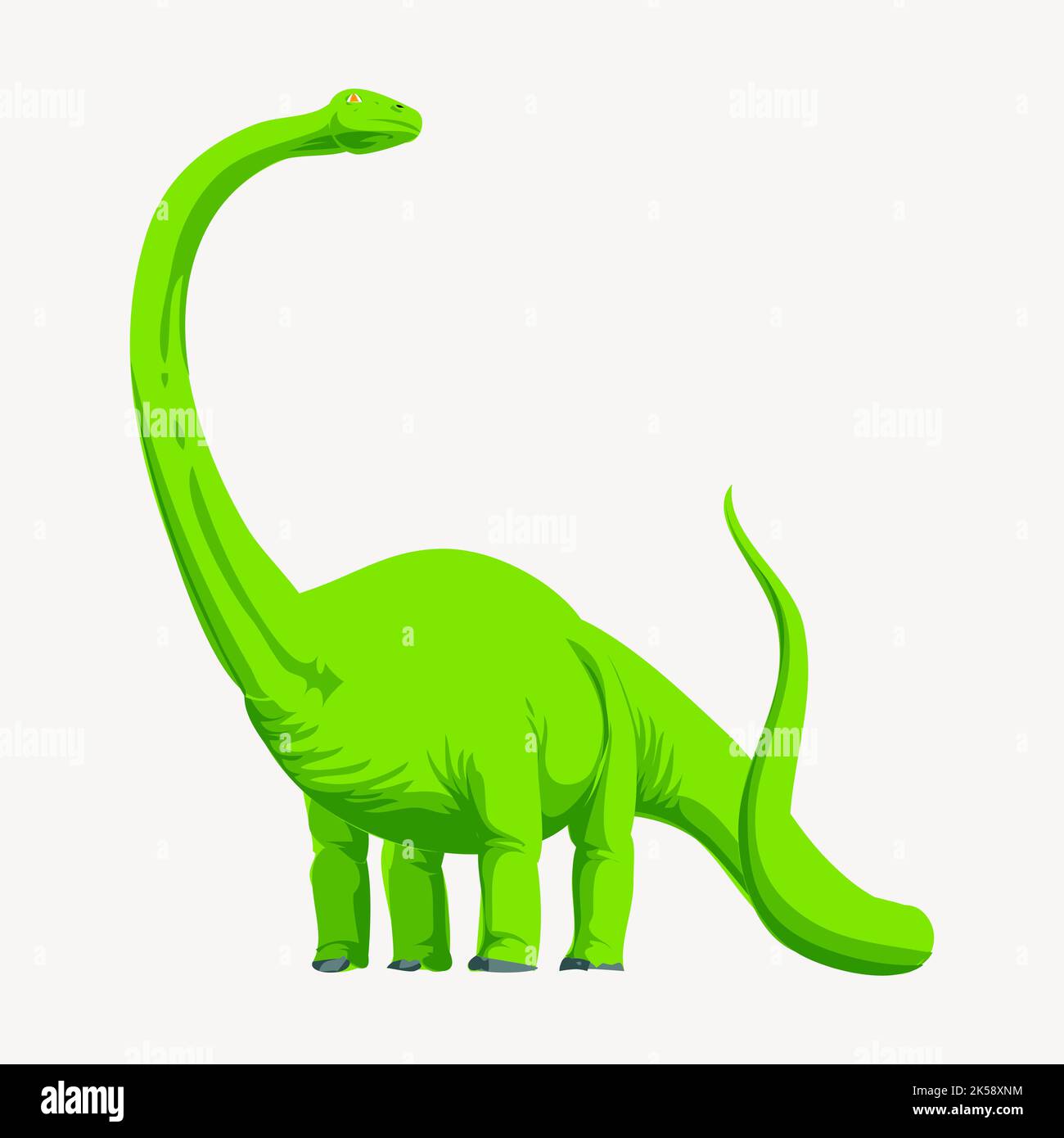 Longneck dinosaur clipart, extinct animal illustration vector Stock