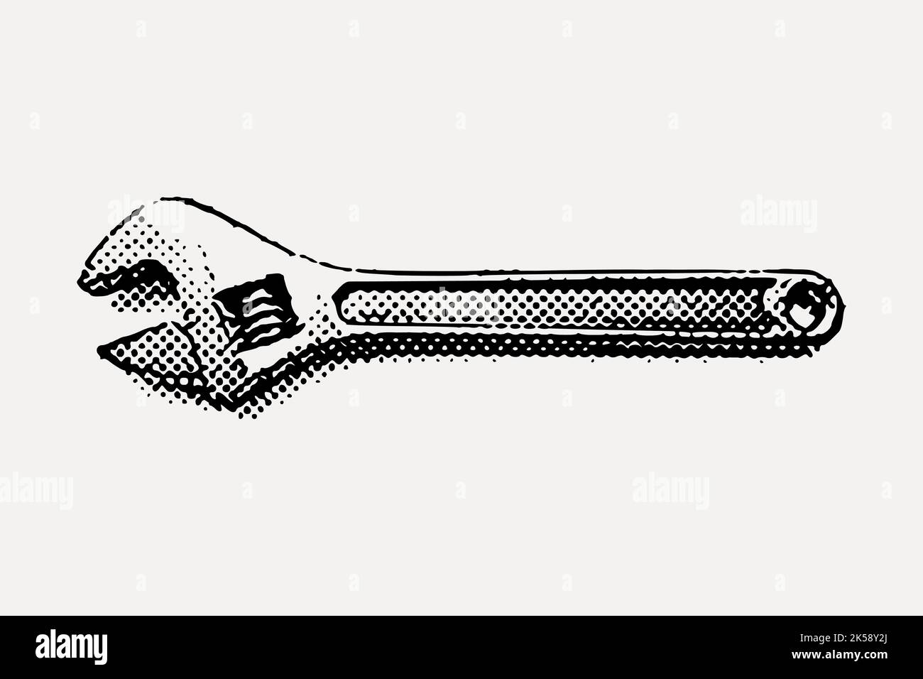 Monkey wrench clipart, vintage tool illustration vector Stock Vector Image & Art Alamy