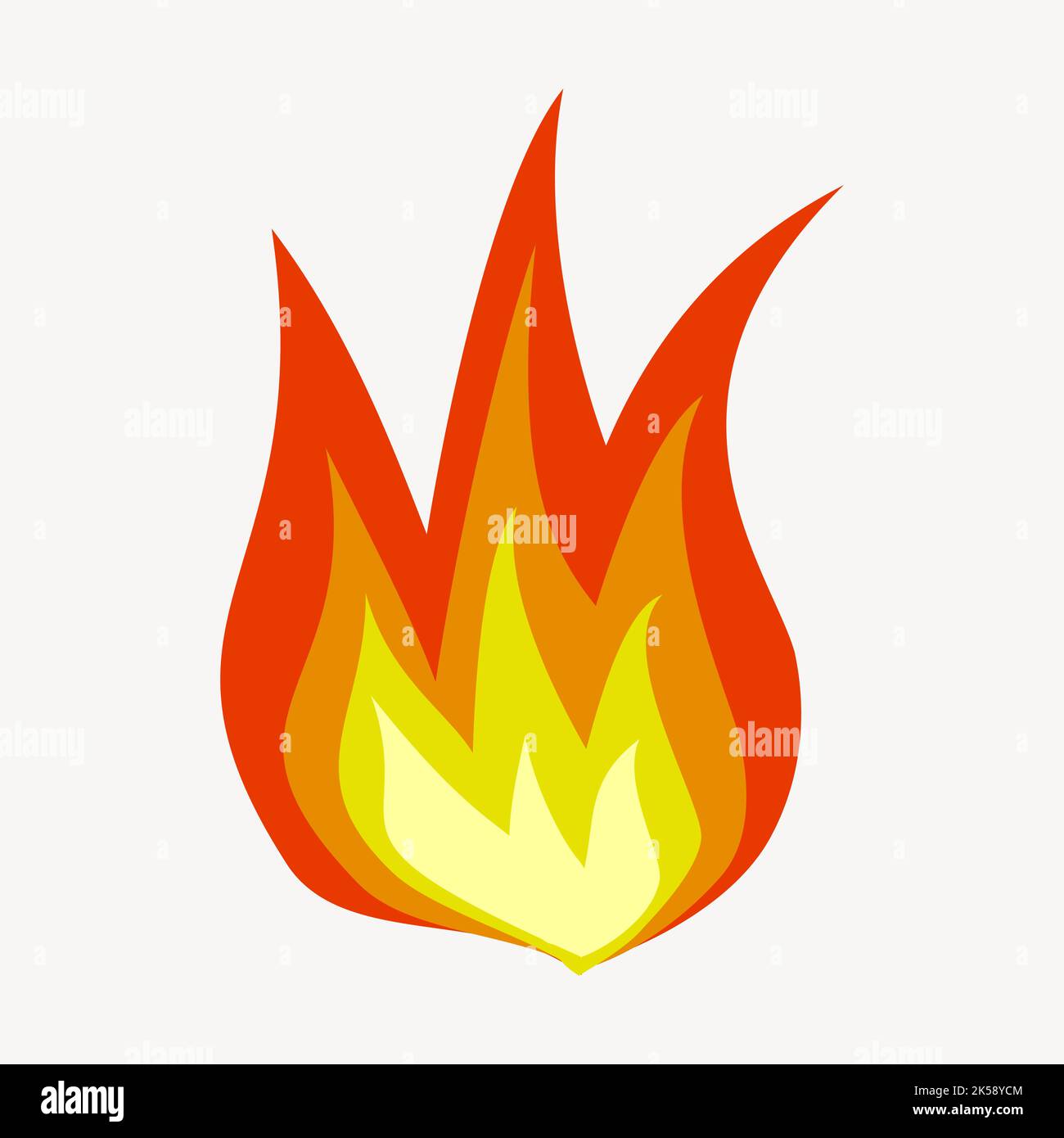Orange flame sticker, icon illustration vector Stock Vector Image & Art ...