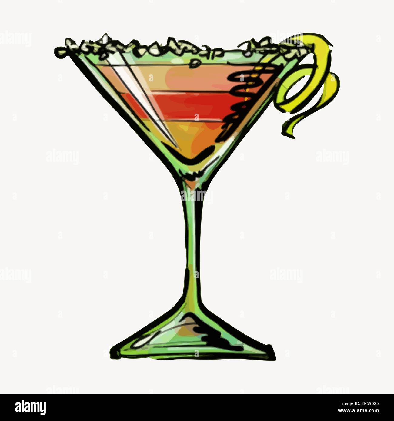 Cosmopolitan cocktail clipart, alcoholic beverage illustration vector ...