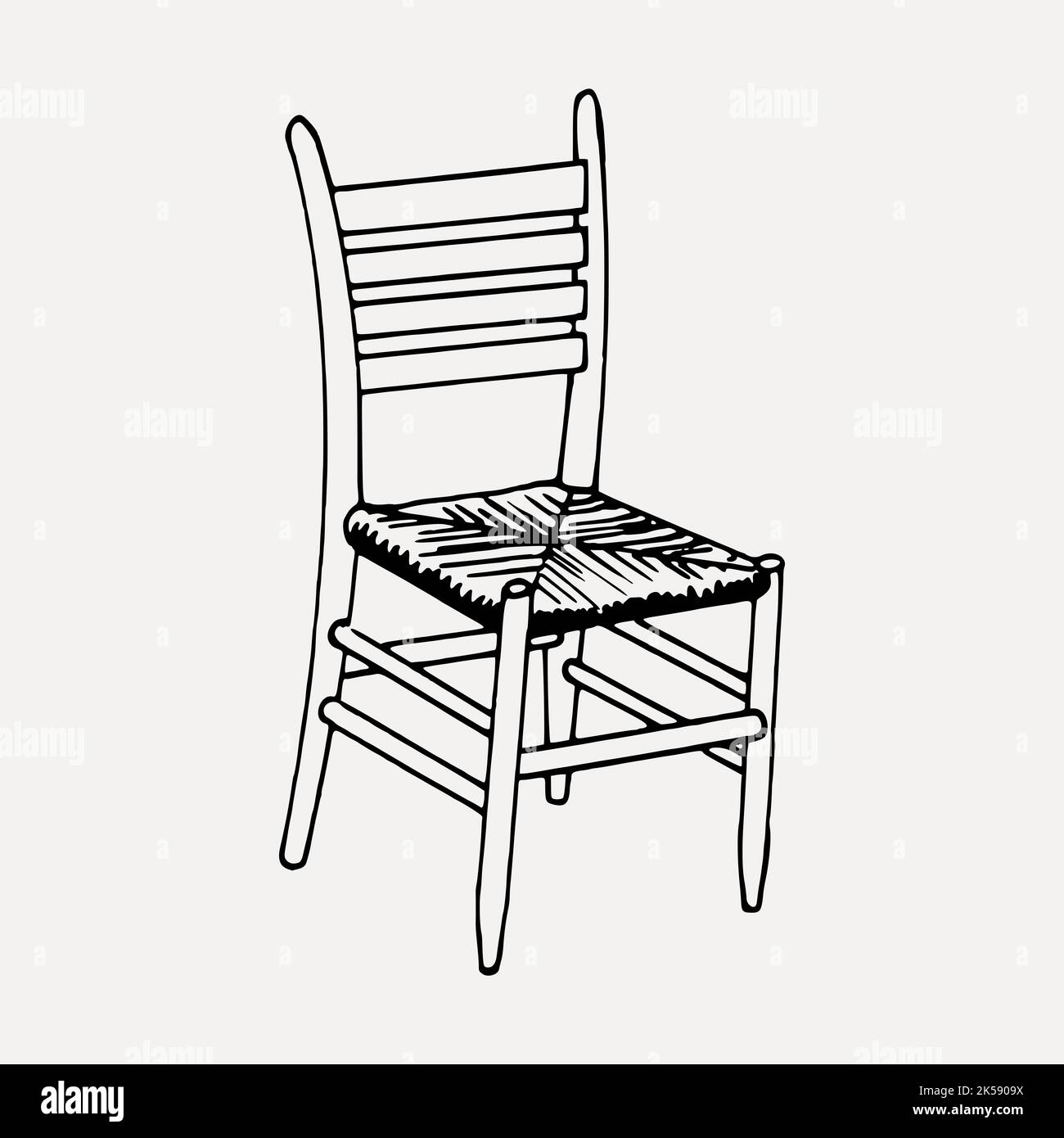 Chair clipart, vintage furniture illustration vector Stock Vector Image ...