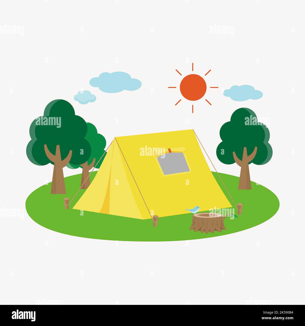 Camping site clipart, travel illustration vector Stock Vector Image