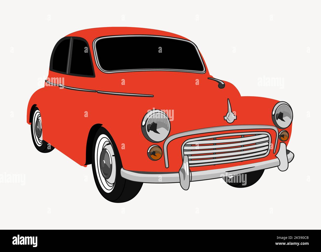 Red classic car sticker, vehicle illustration vector Stock Vector Image ...