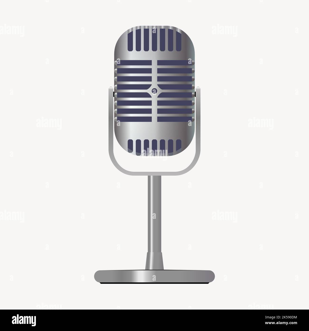 Vintage microphone clipart, music illustration vector Stock Vector