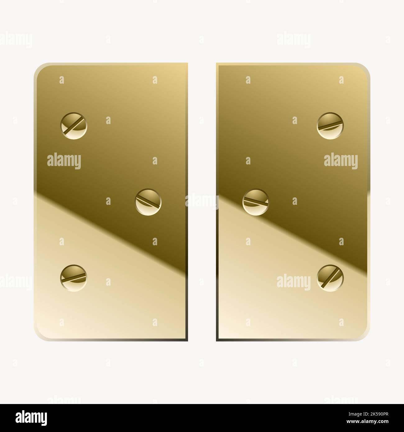 Gold door hinge sticker, object illustration vector Stock Vector Image