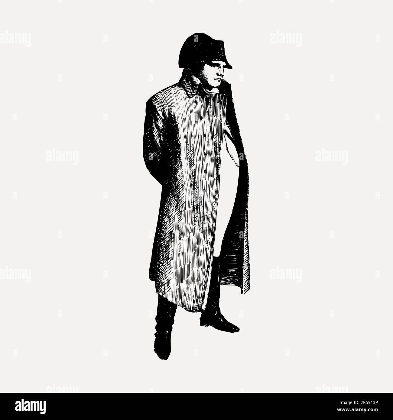 Napoleon Bonaparte clipart, vintage illustration vector Stock Vector