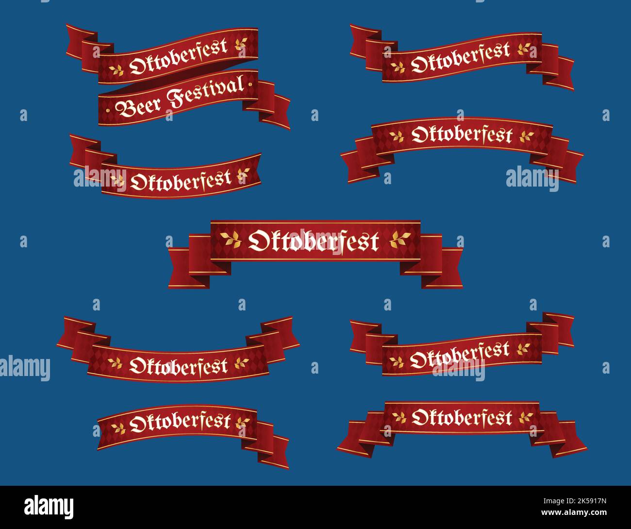 detailed oktoberfest ribbons collection vector design illustration ...