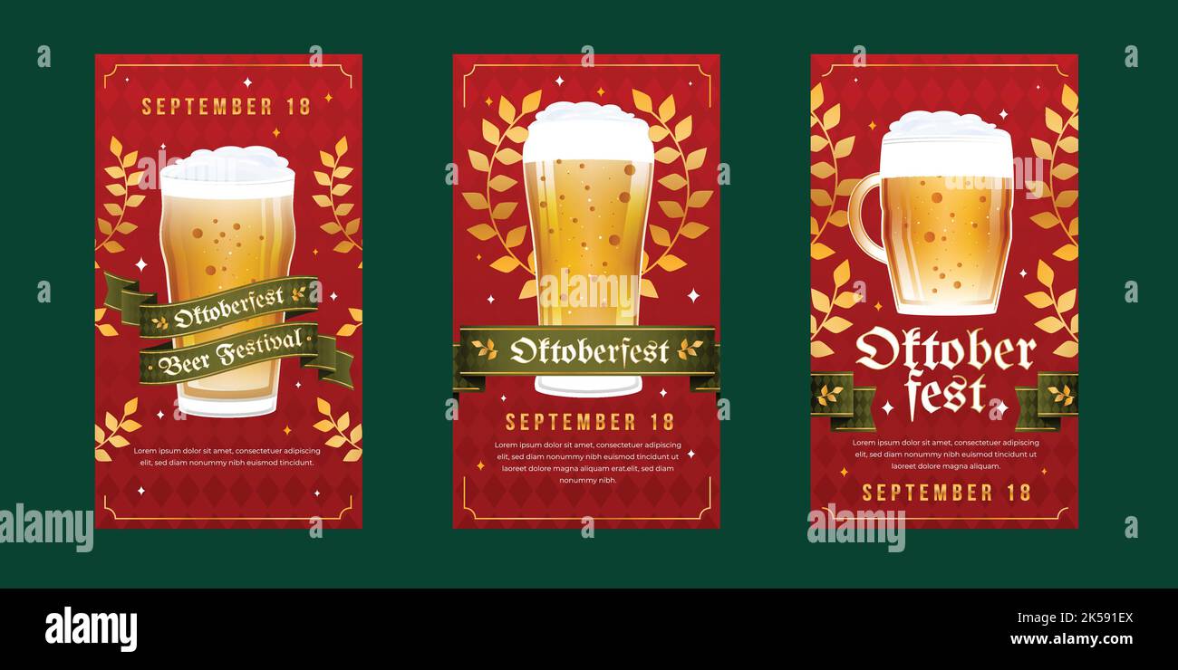 detailed oktoberfest banner collection vector design illustration Stock ...