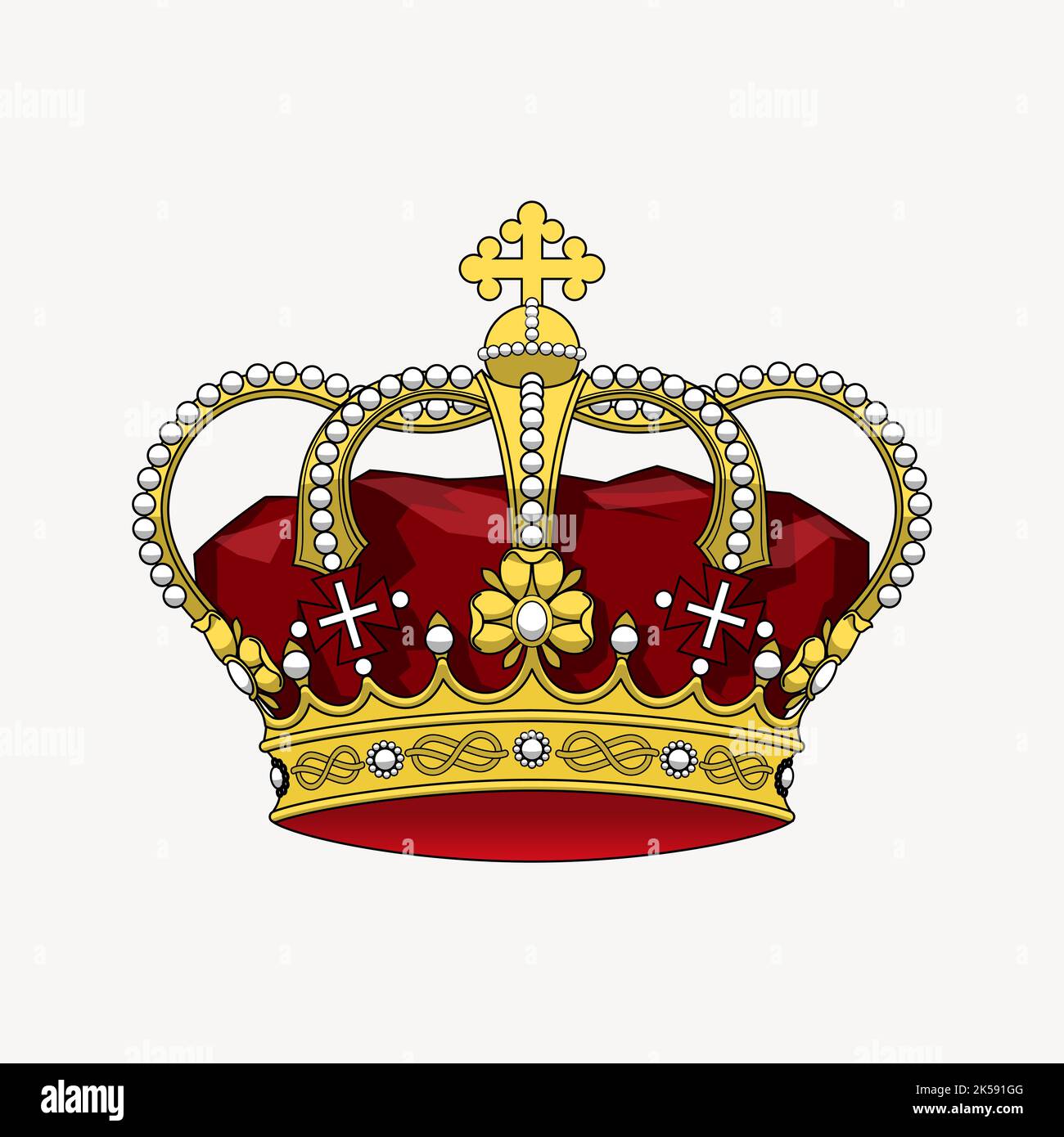 Royal crown sticker, object illustration vector Stock Vector Image