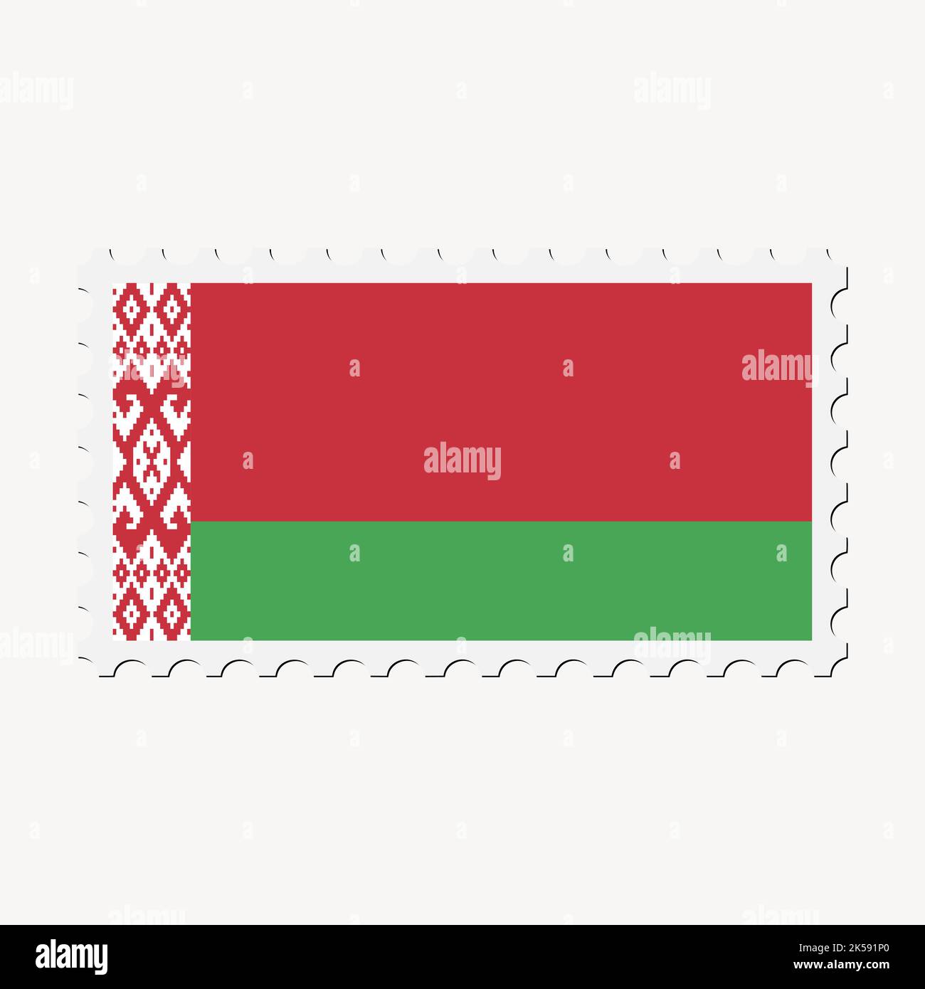 Belarus flag clipart, postage stamp vector. Stock Vector