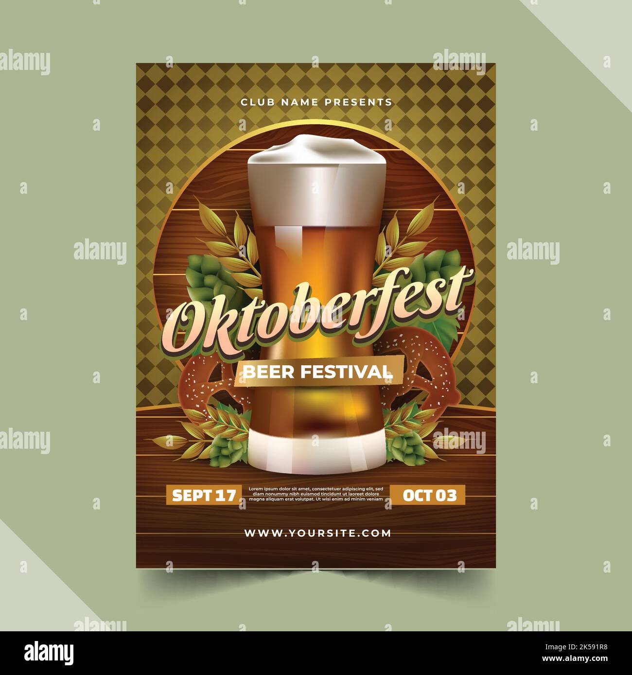 oktoberfest realistic poster template vector design illustration Stock ...