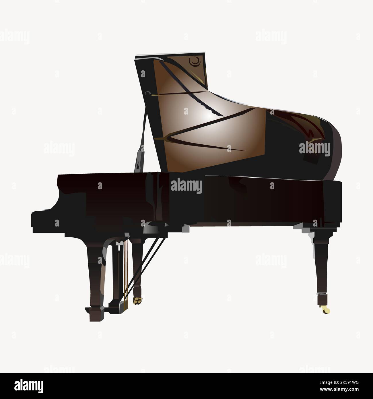 Grand piano clipart, musical instrument illustration vector Stock ...