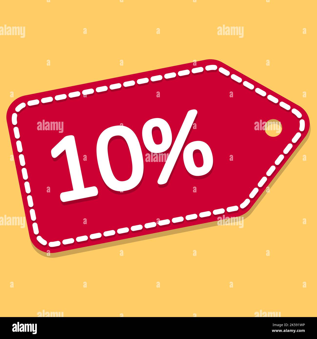 10 percent discount. Discount tag. Sale. Vector illustration. Stock Vector