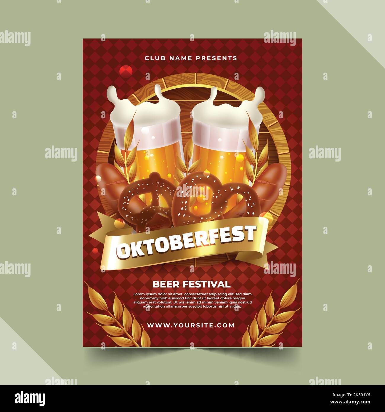 oktoberfest realistic poster template vector design illustration Stock ...