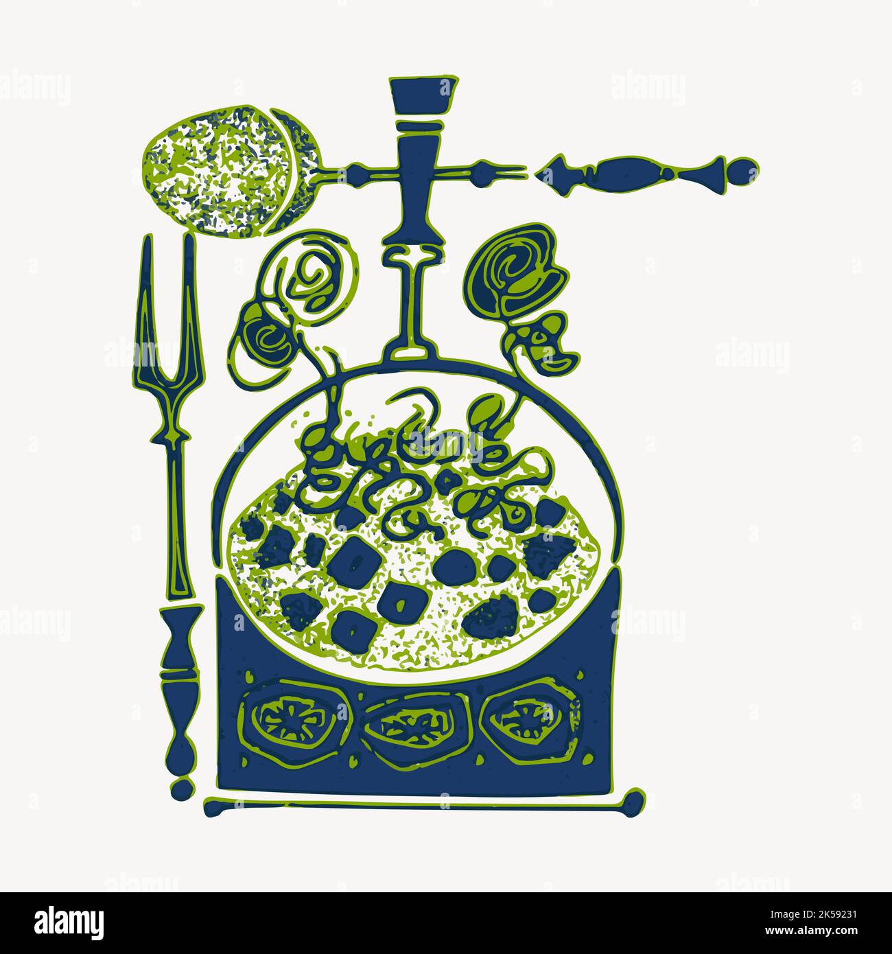 Abstract food clipart, green illustration vector Stock Vector Image