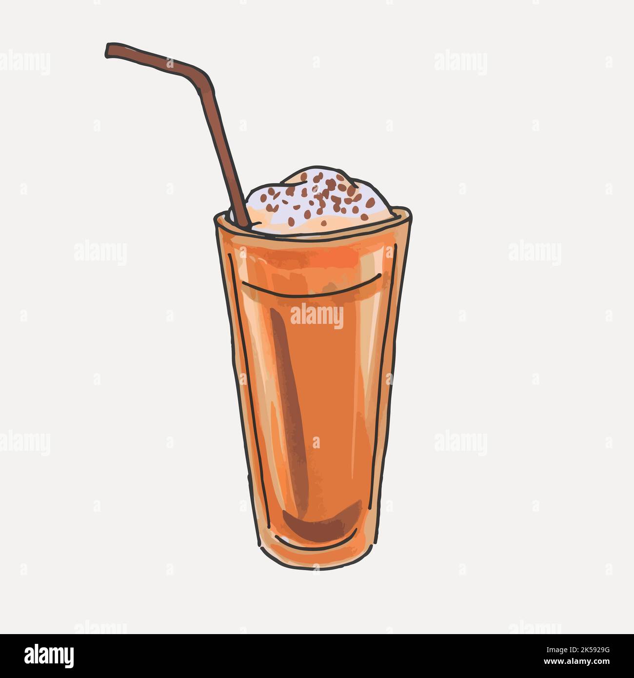 Chocolate milkshake clipart, drinks illustration vector Stock Vector