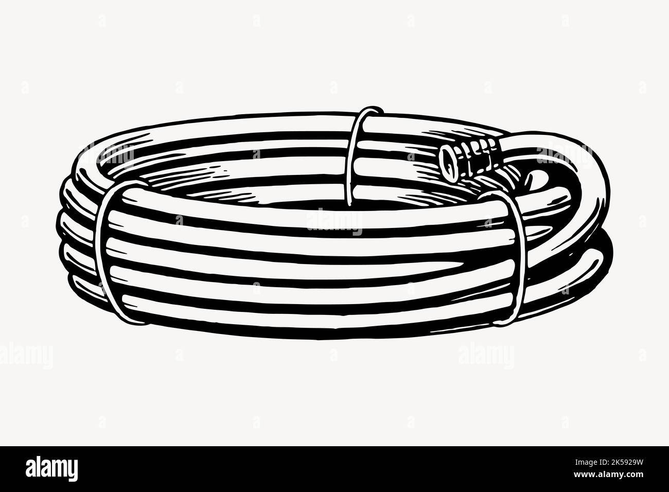 Hose clipart, gardening equipment illustration vector Stock Vector