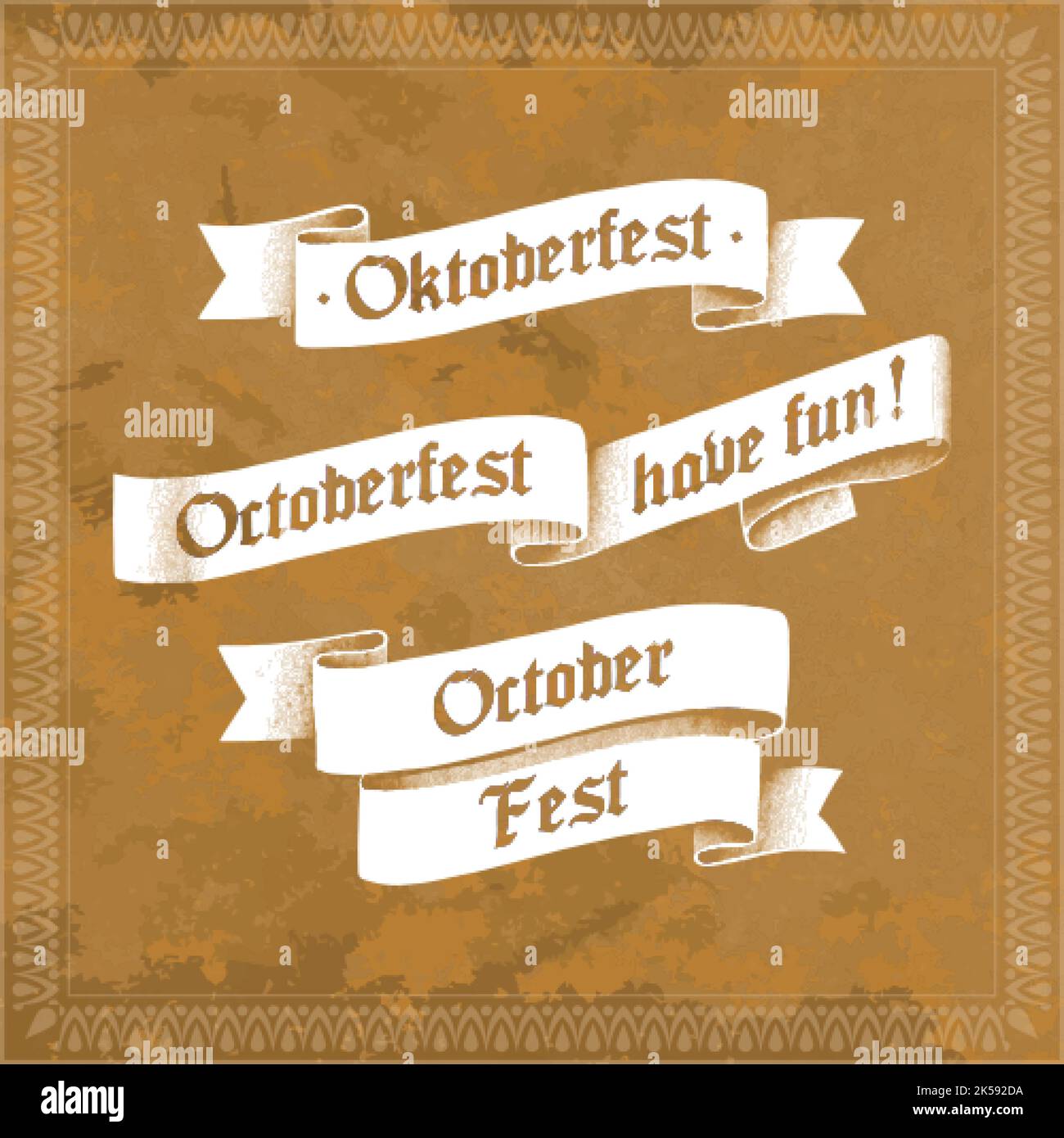 hand drawn oktoberfest ribbons collection vector design illustration ...