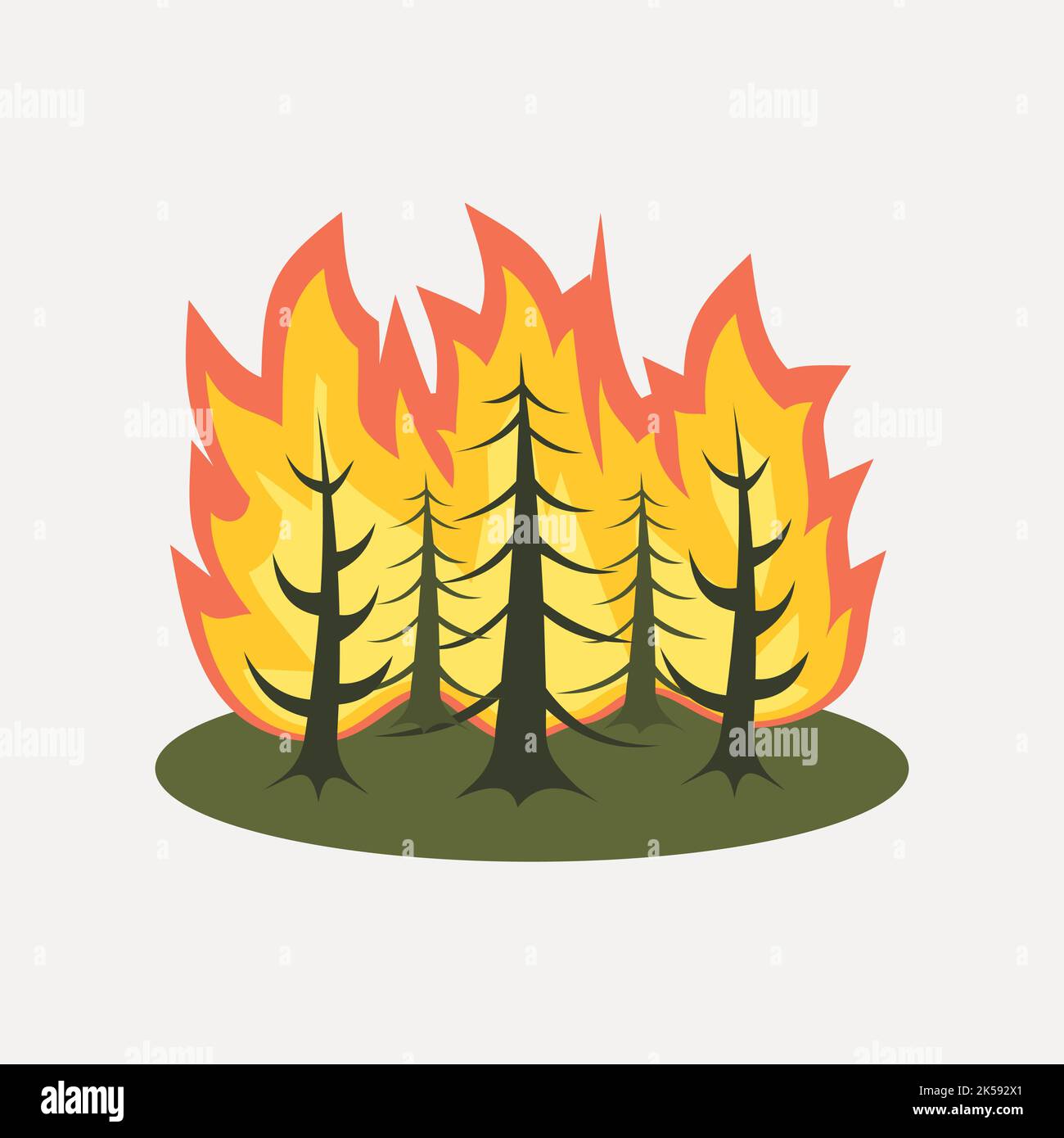 Wildfire clipart, environment illustration vector Stock Vector Image