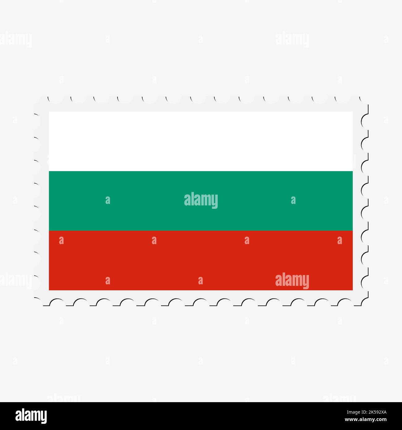 Bulgaria flag clipart, postage stamp vector. Stock Vector
