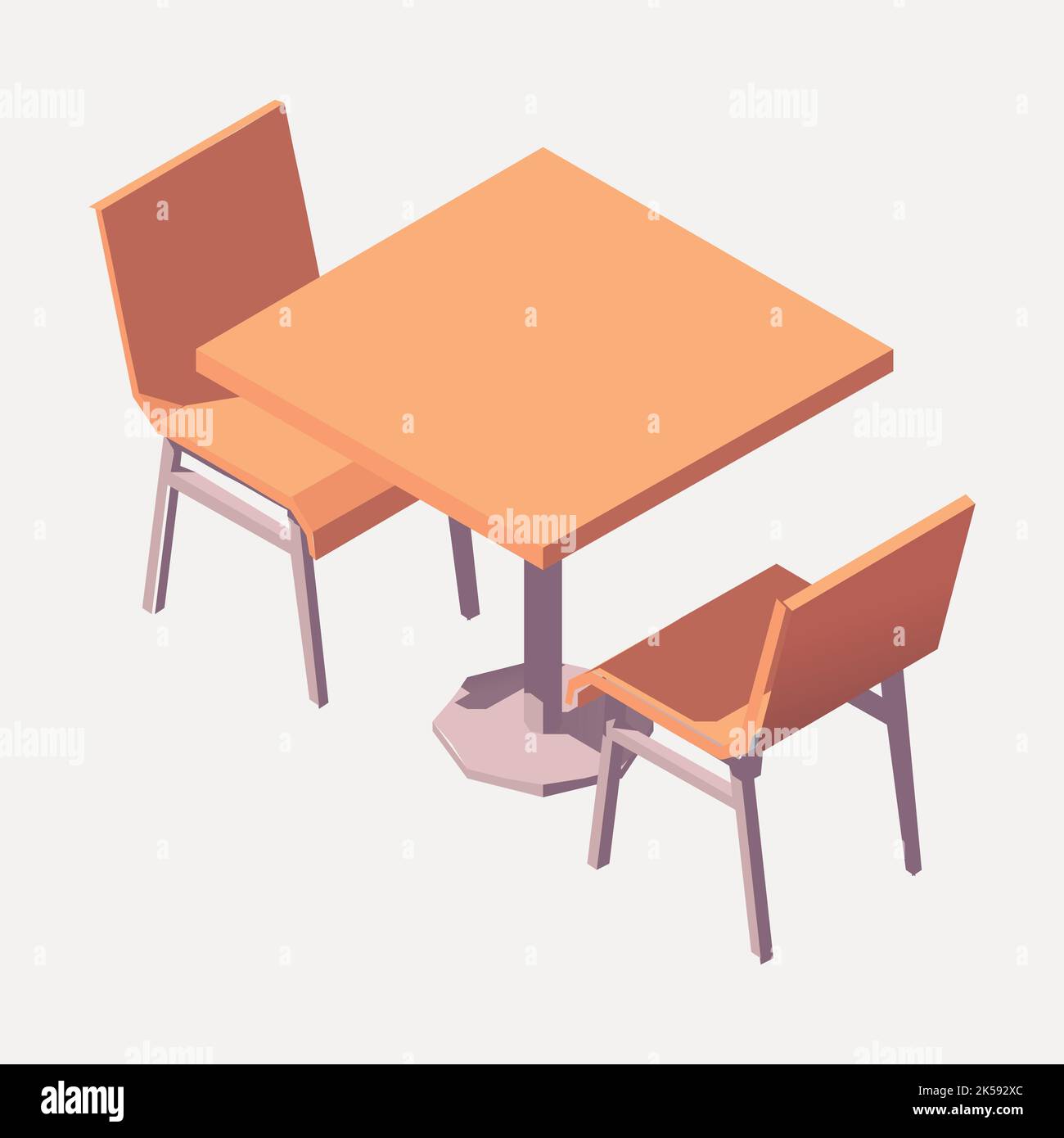 Table and chairs clipart, furniture illustration vector Stock Vector