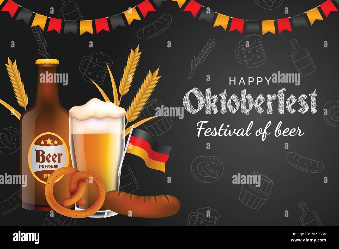 gradient oktoberfest background vector design illustration Stock Vector ...