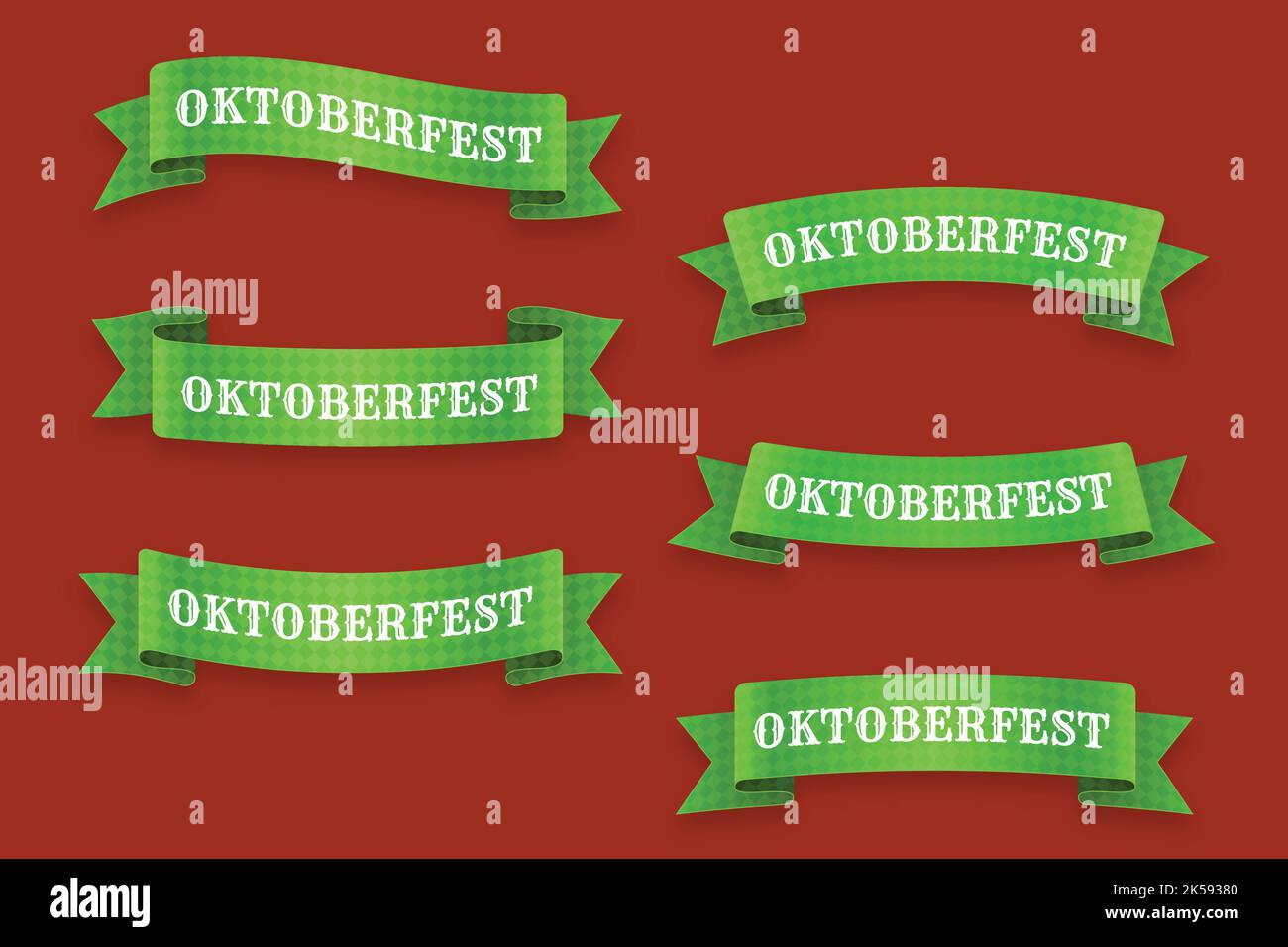 realistic oktoberfest ribbons collection vector design illustration ...