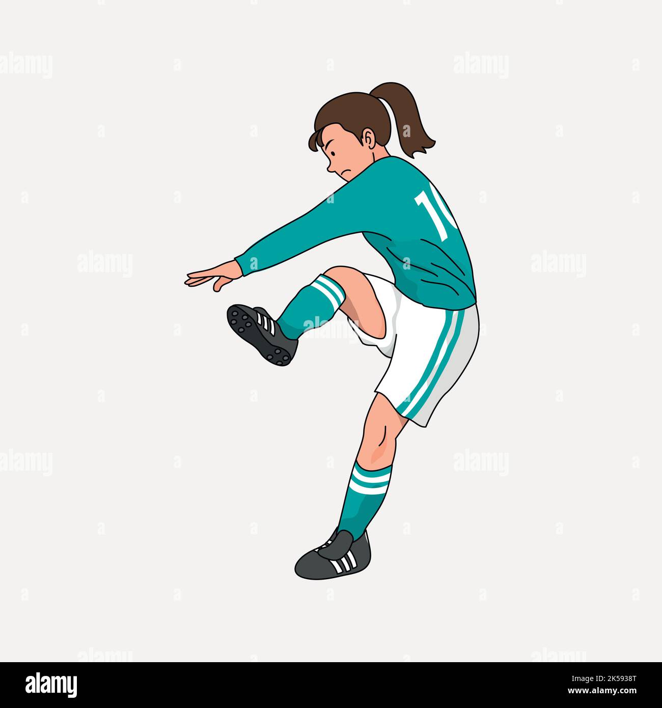 Female Soccer Players Clipart