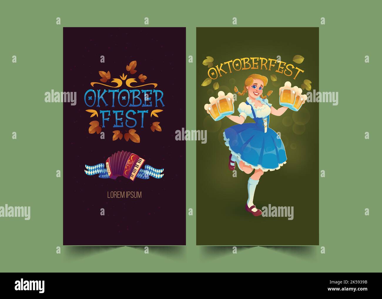 cartoon oktoberfest banner collection vector design illustration Stock ...