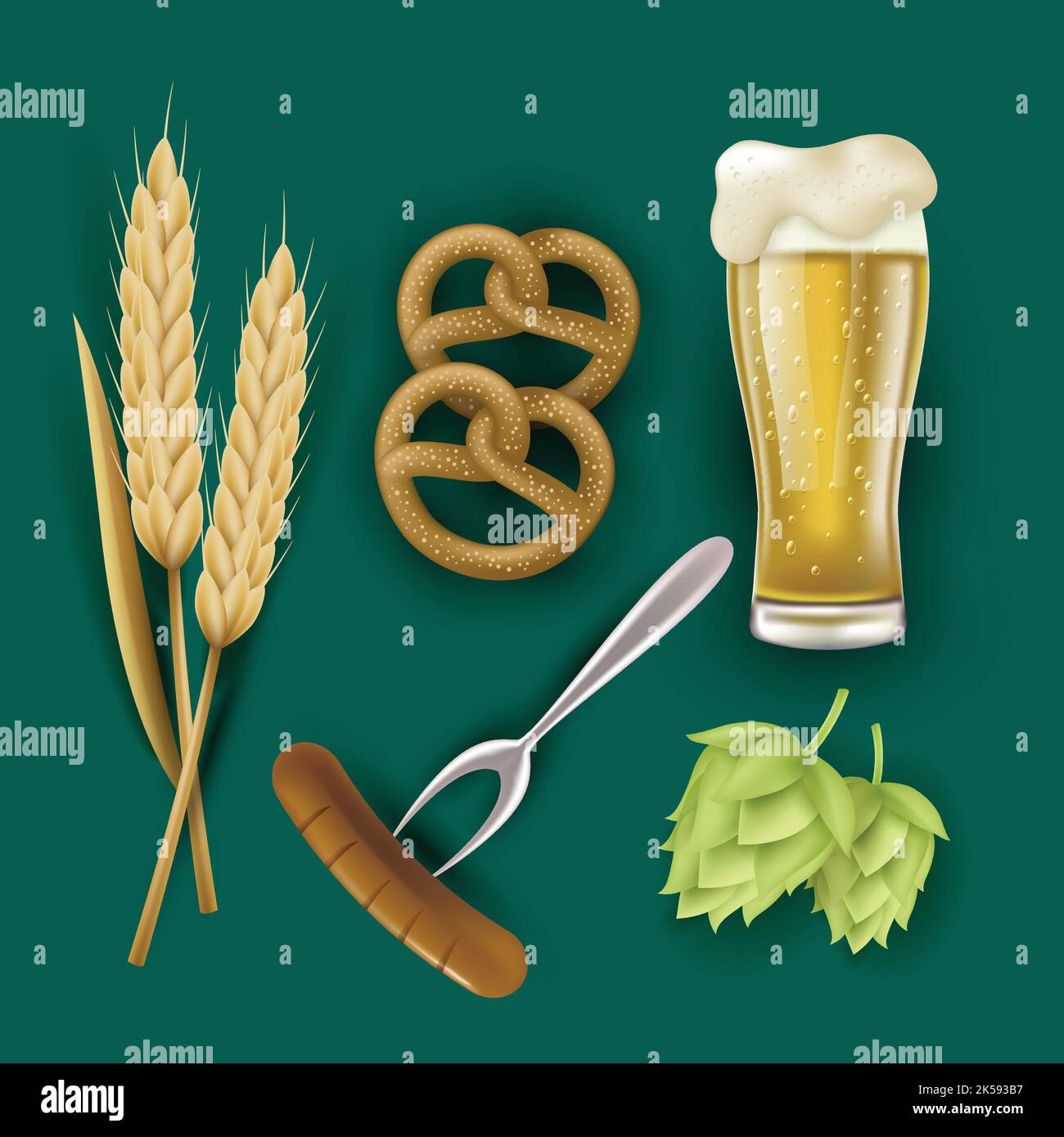 realistic elements collection oktoberfest vector design illustration Stock Vector