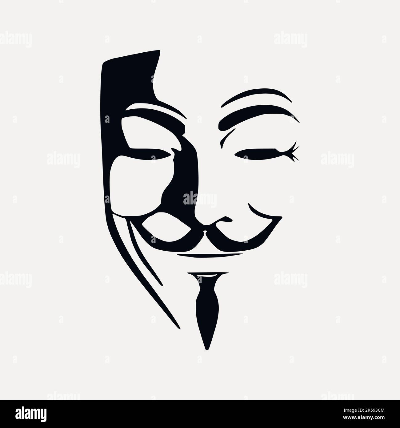 Guy Fawkes mask clipart, activism symbol illustration vector. Stock Vector