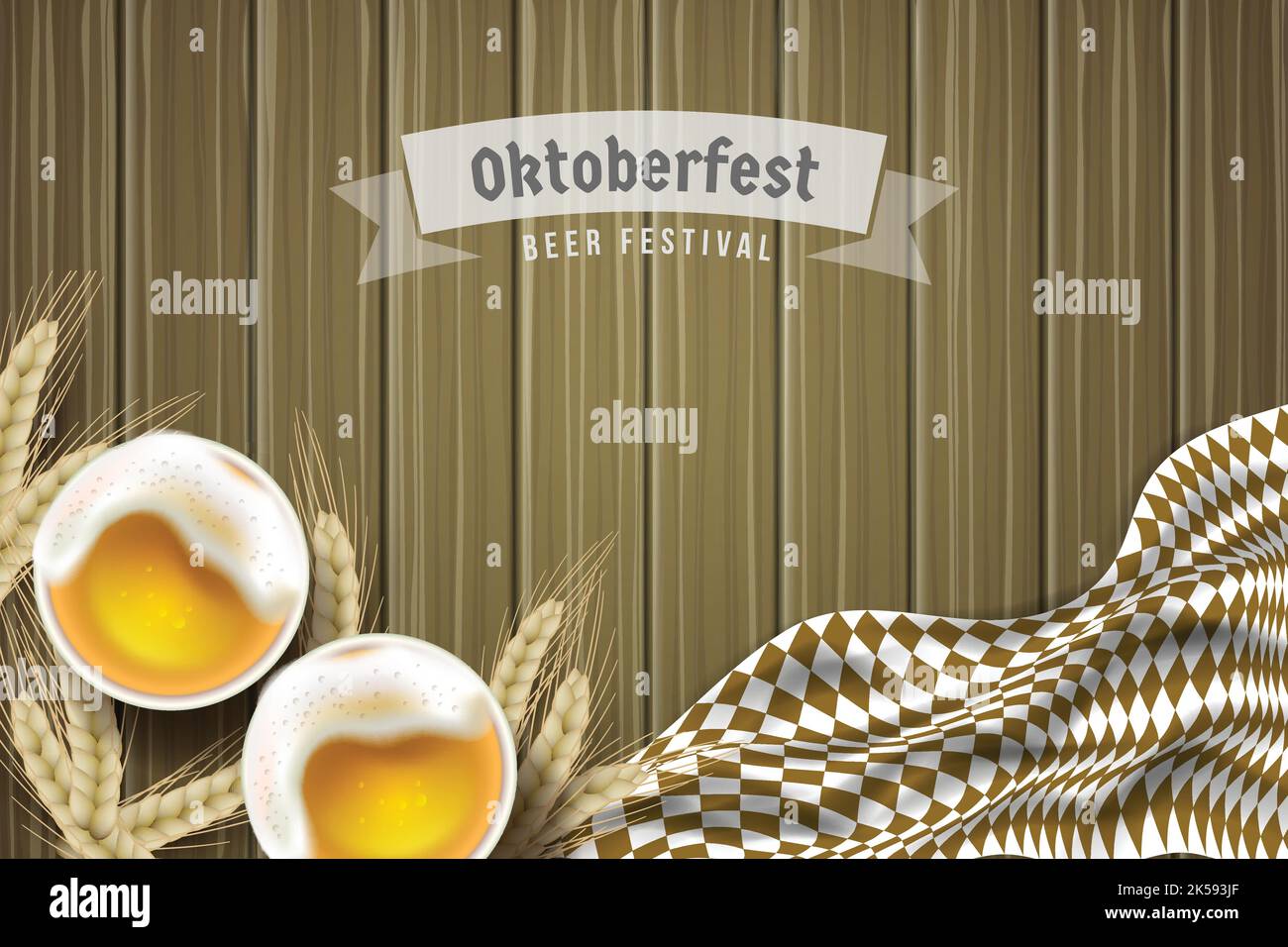 realistic oktoberfest background vector design illustration Stock ...