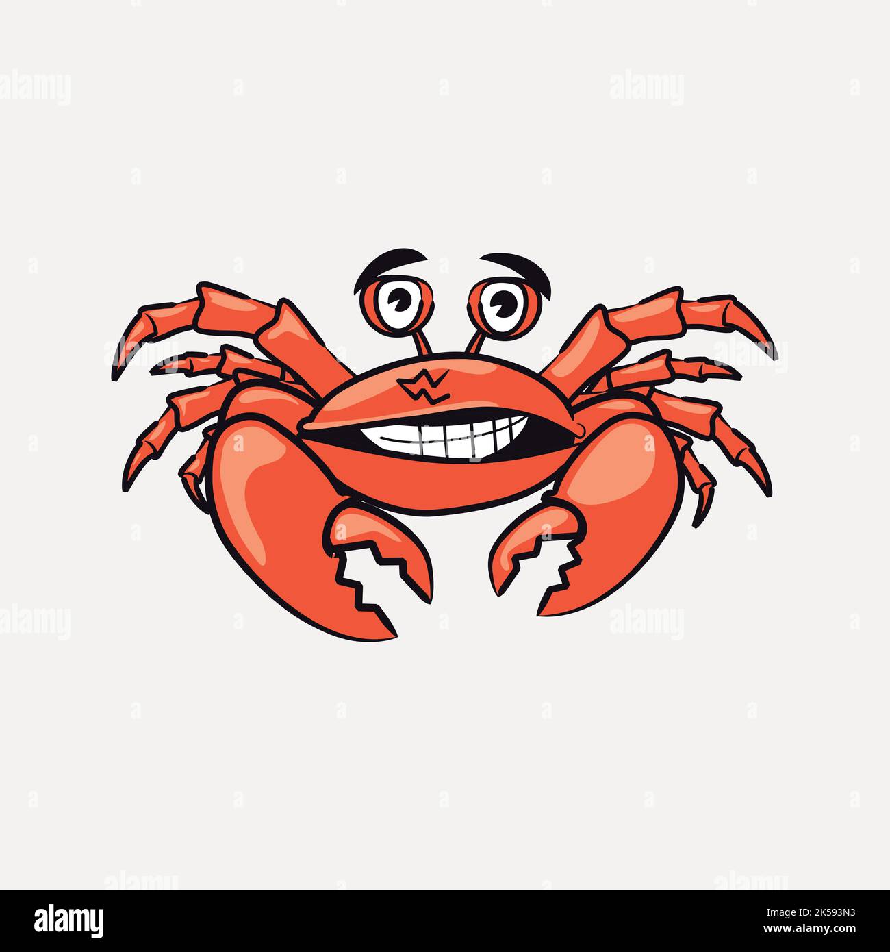 Cartoon crab clipart, sea life illustration vector Stock Vector Image