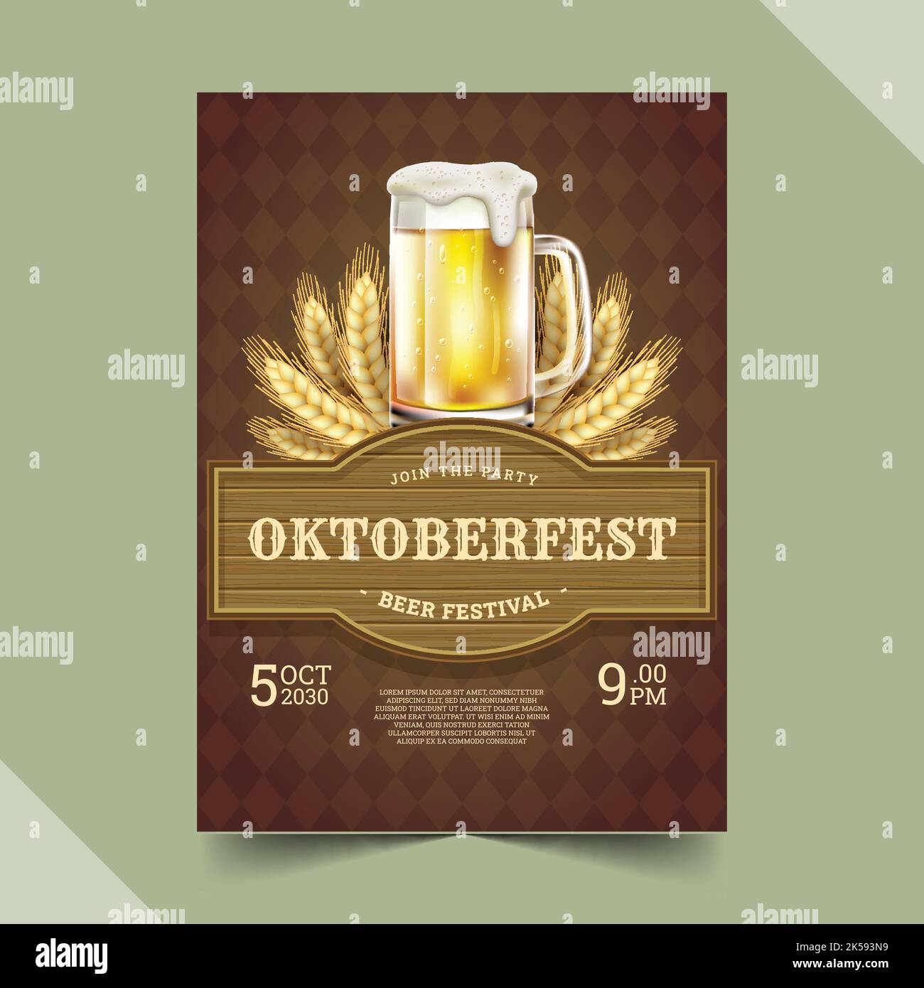 realistic oktoberfest vertical poster template vector design ...