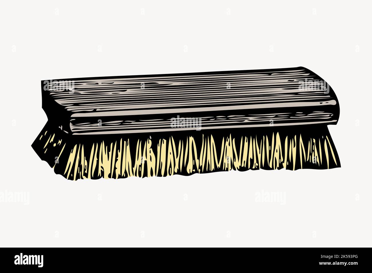 Scrub brush clipart, cleaning equipment vintage illustration vector. Stock Vector