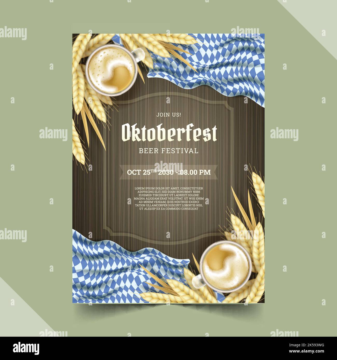 oktoberfest realistic poster template vector design illustration Stock ...