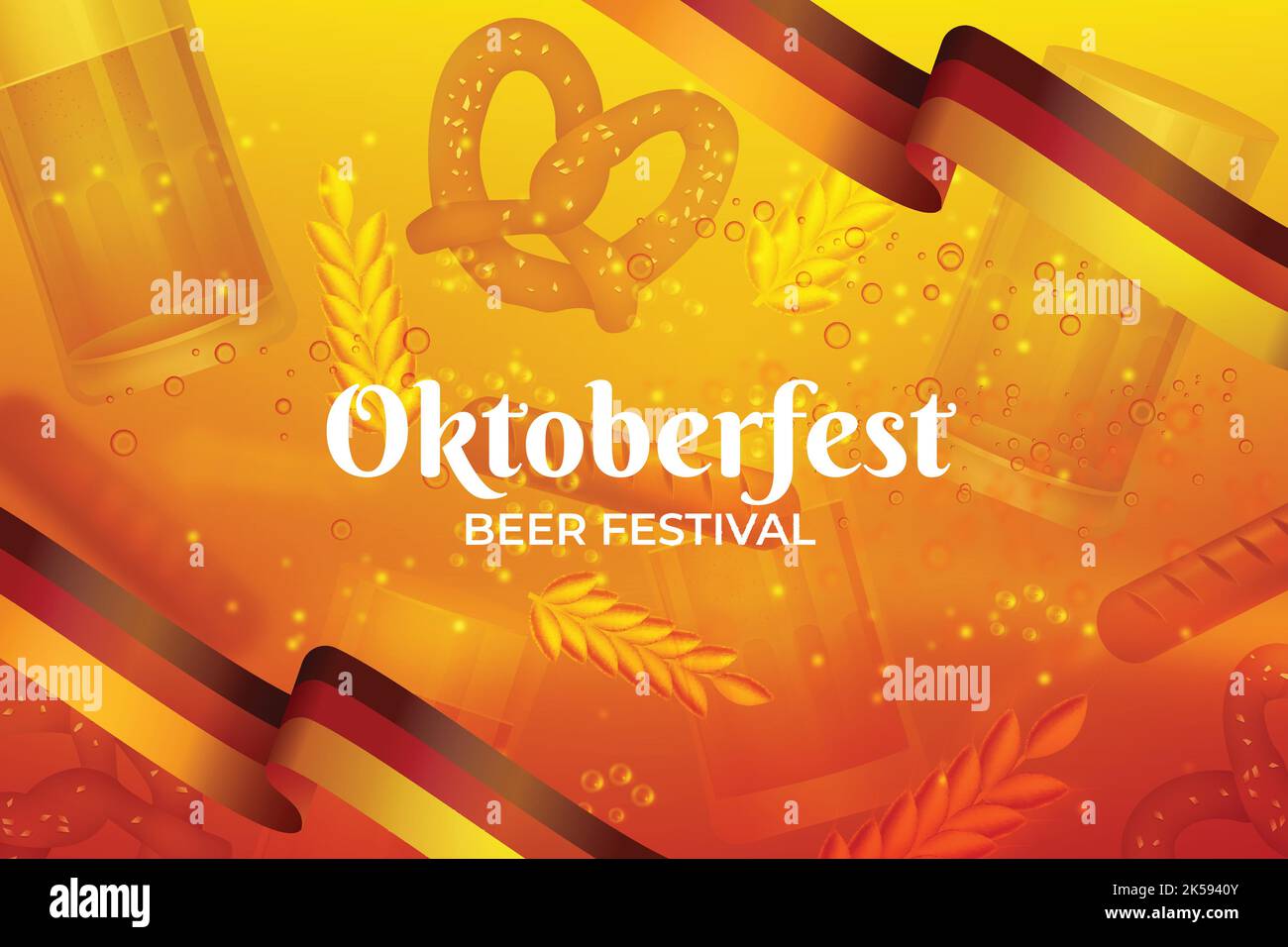 realistic background Oktoberfest vector design illustration Stock ...