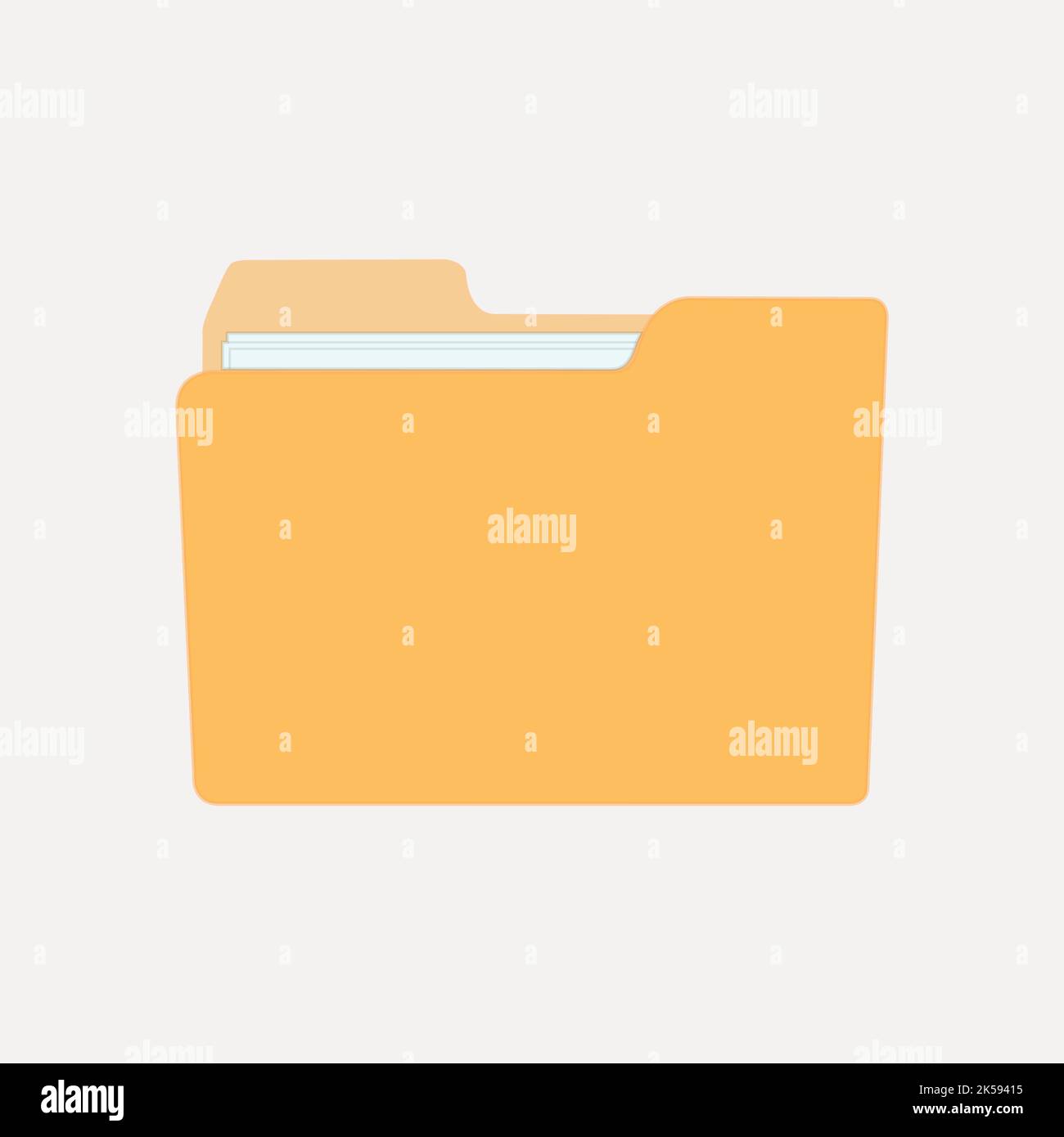Yellow folder clipart, stationery illustration vector Stock Vector