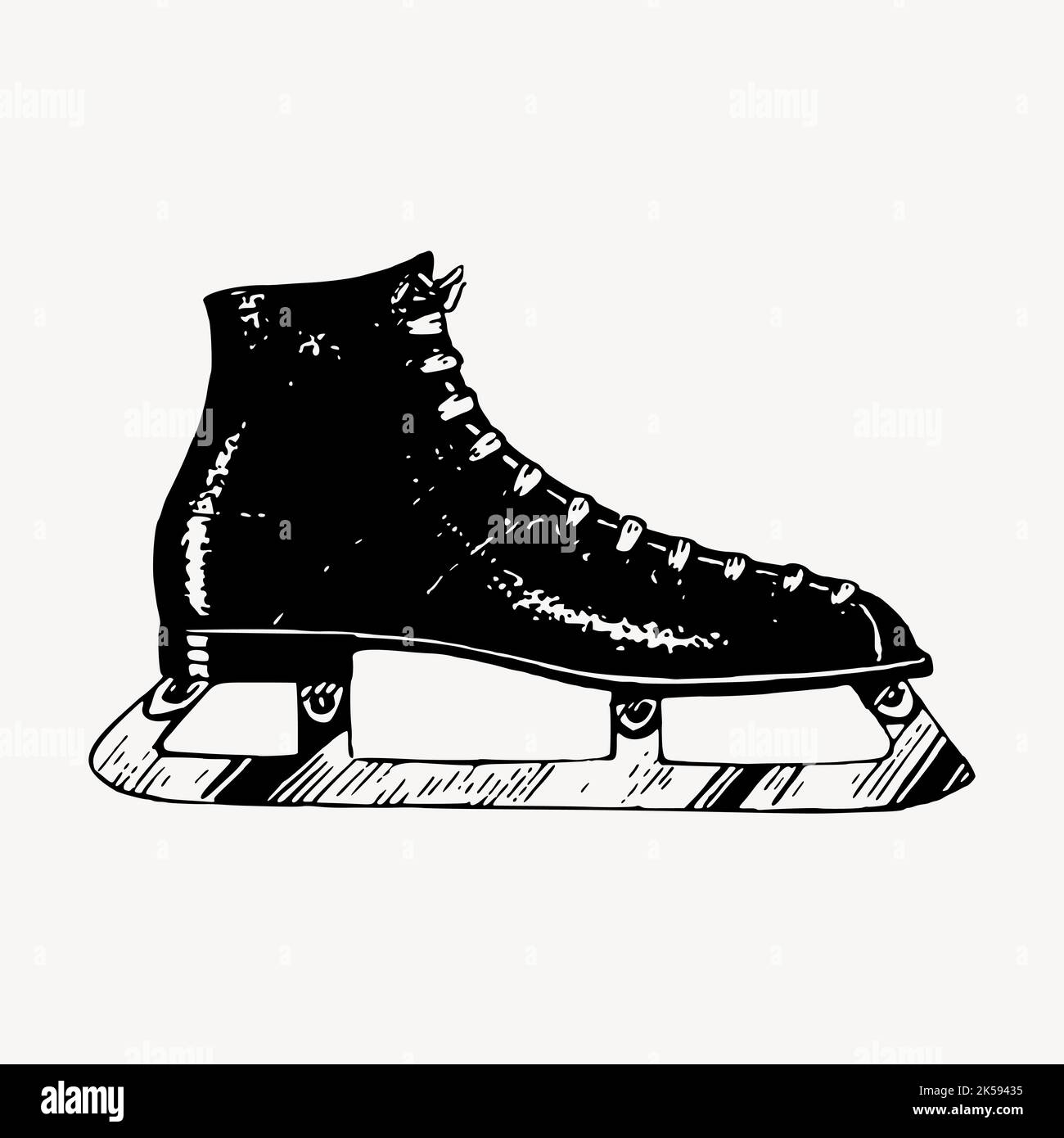 Figure skates drawing, vintage shoes illustration vector. Stock Vector