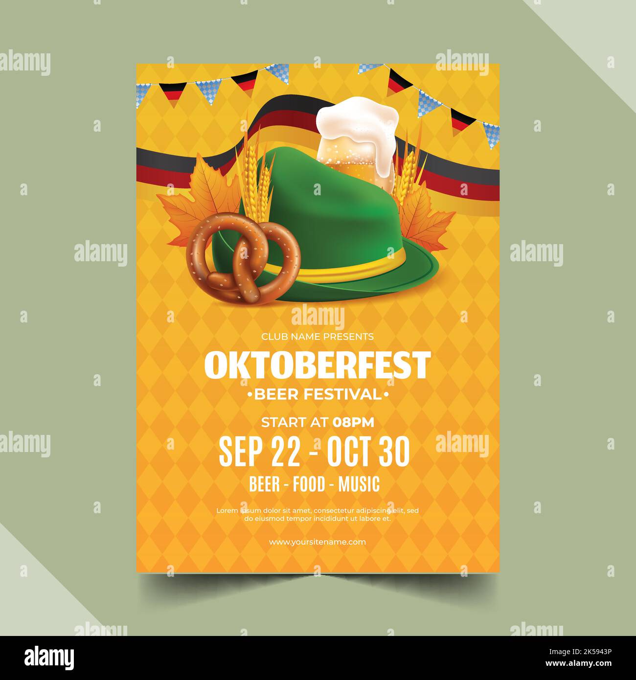 realistic oktoberfest vertical poster template vector design ...