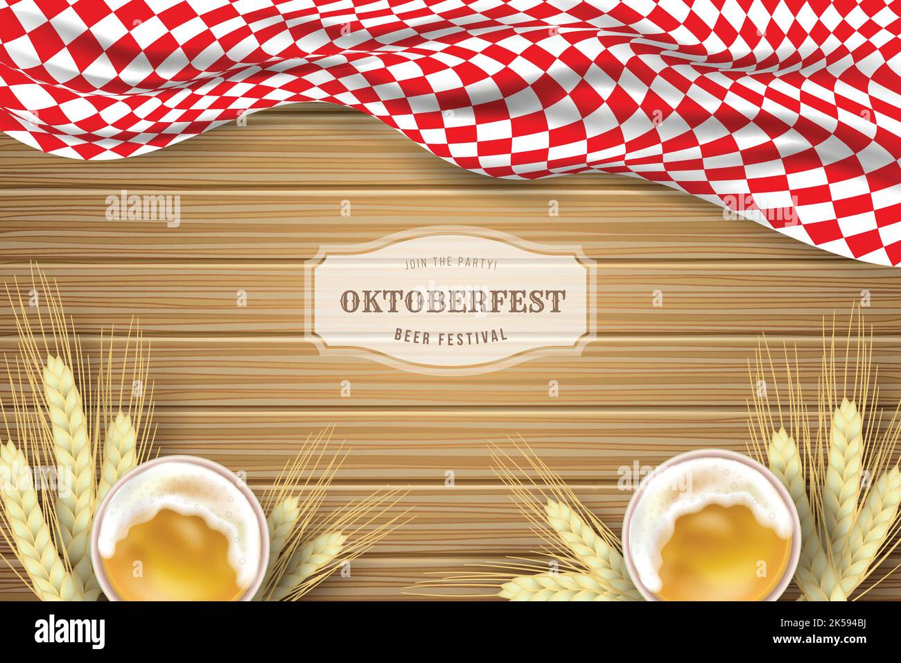 realistic oktoberfest background vector design illustration Stock ...