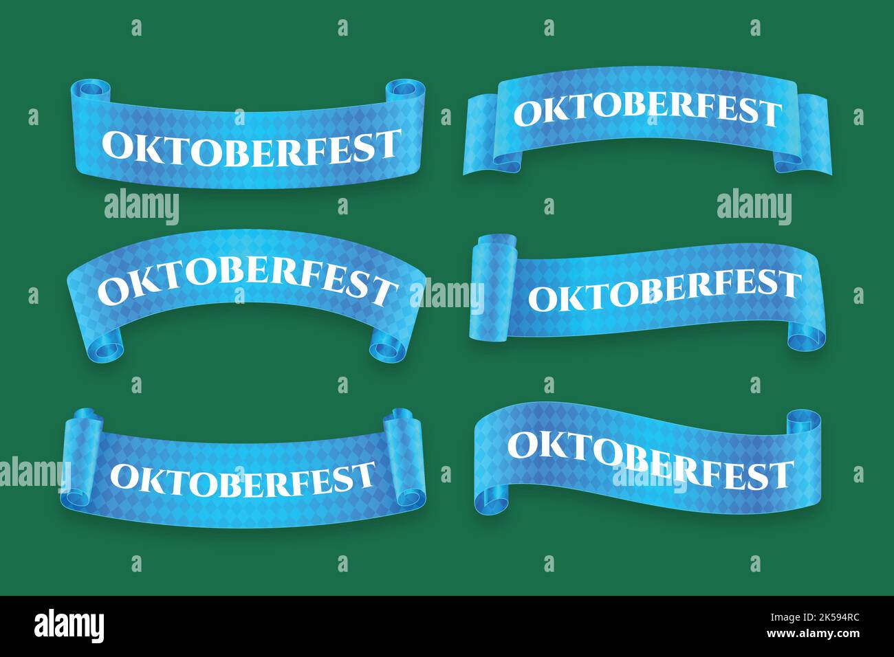 realistic oktoberfest ribbons collection vector design illustration ...