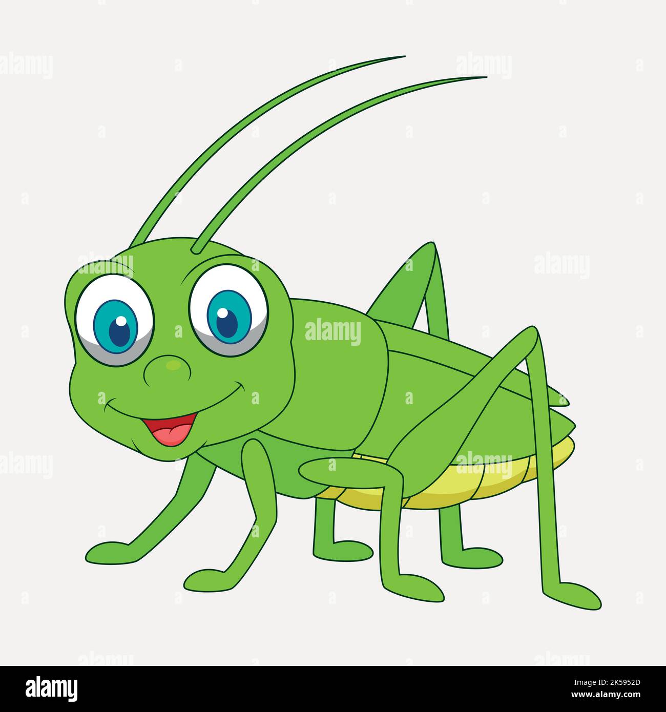 Smiling cricket clipart, animal cartoon illustration vector Stock Vector  Image & Art - Alamy