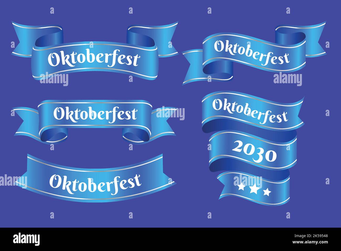 realistic oktoberfest ribbons collection vector design illustration ...
