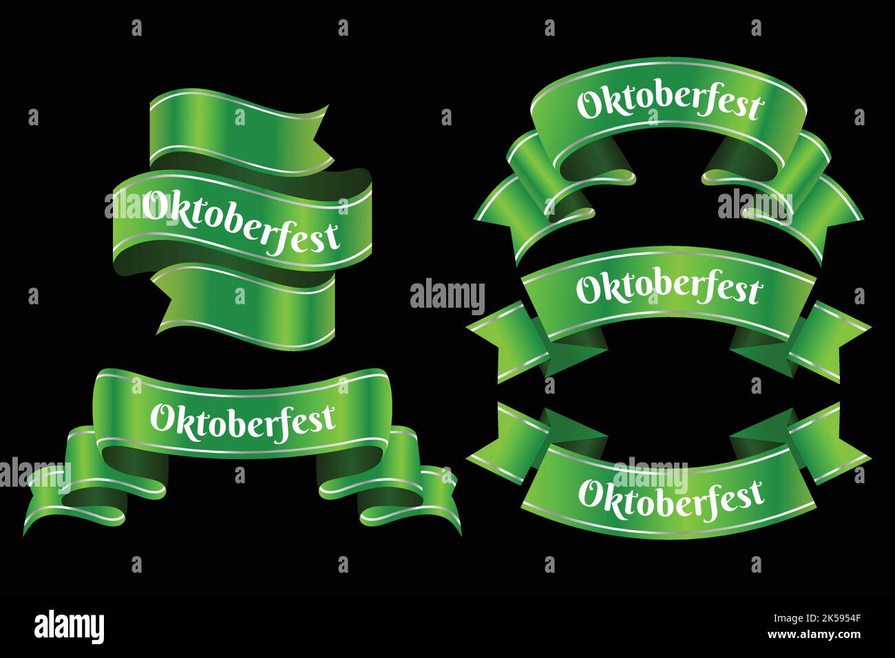 realistic oktoberfest ribbons collection vector design illustration ...